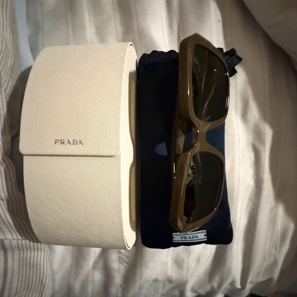 Prada Dark Brown Rectangular Sunglasses - image 5